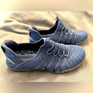 Skechers denim blue slip on sneakers. Never worn.